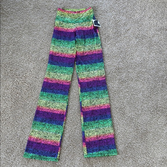 Colorful Striped Wide Leg Pants good for yoga, activewear...